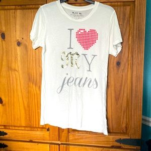 Miss Me T-shirt in women’s large white red and gray